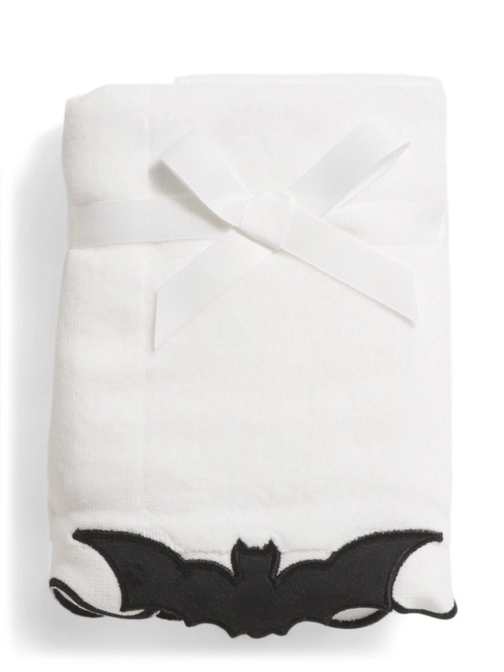 KASSATEX "Hanging Bat" White Hand Towels 28x18 NWT
